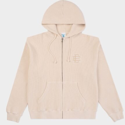 Eric Emanuel Thermal Zip Up Hoodie Tan